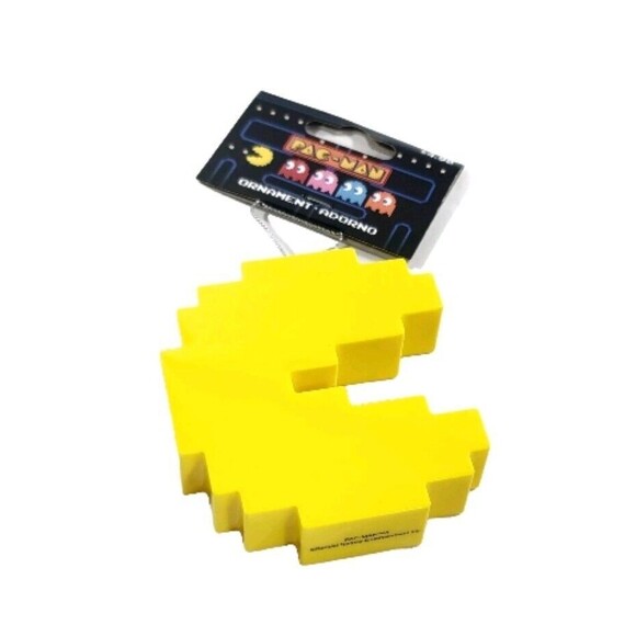 2024 Pixel Mr. Pacman Novelty Christmas Tree Decoupage Plastic RUZ Ornament NEW - Picture 1 of 8